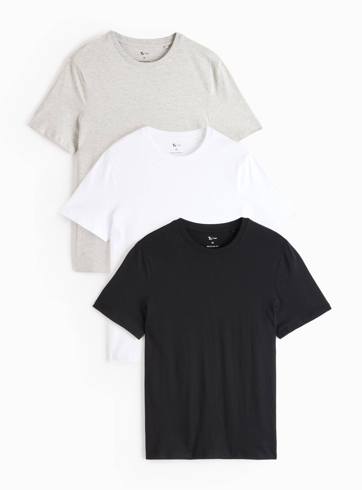 Plain Regular Fit T-Shirts 3 Pack XXXL - Image 1